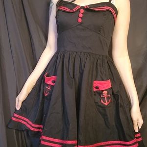 Hell Bunny sailor mini dress. Size Medium